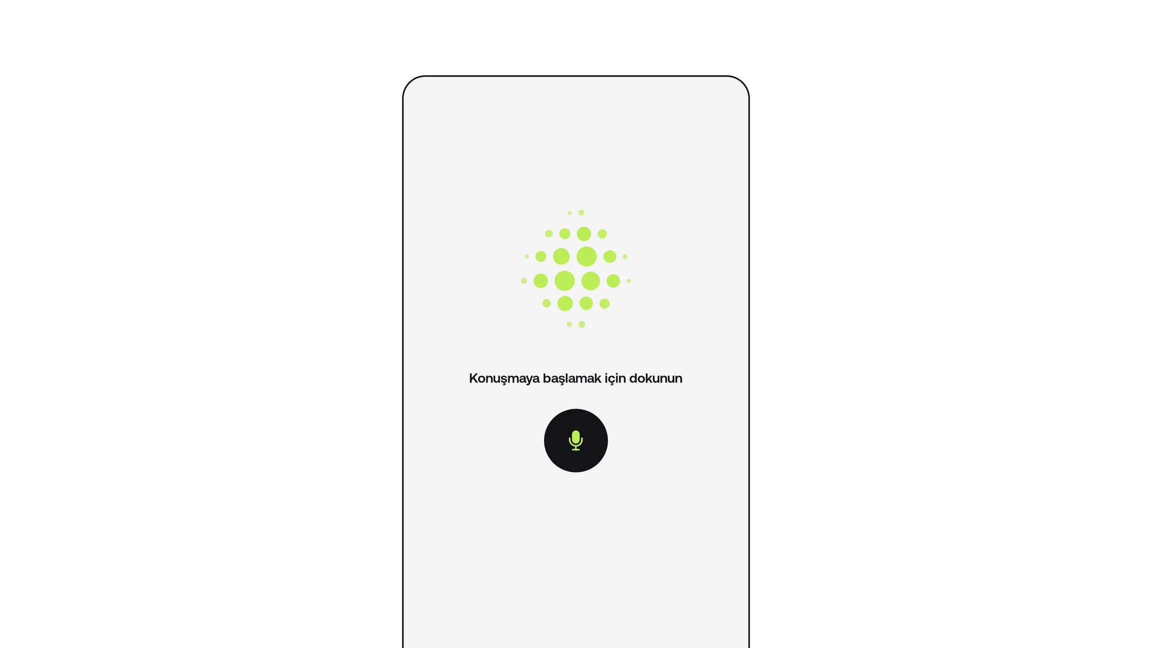 Pantalla de dictado por voz en la app móvil de MyKlinik
